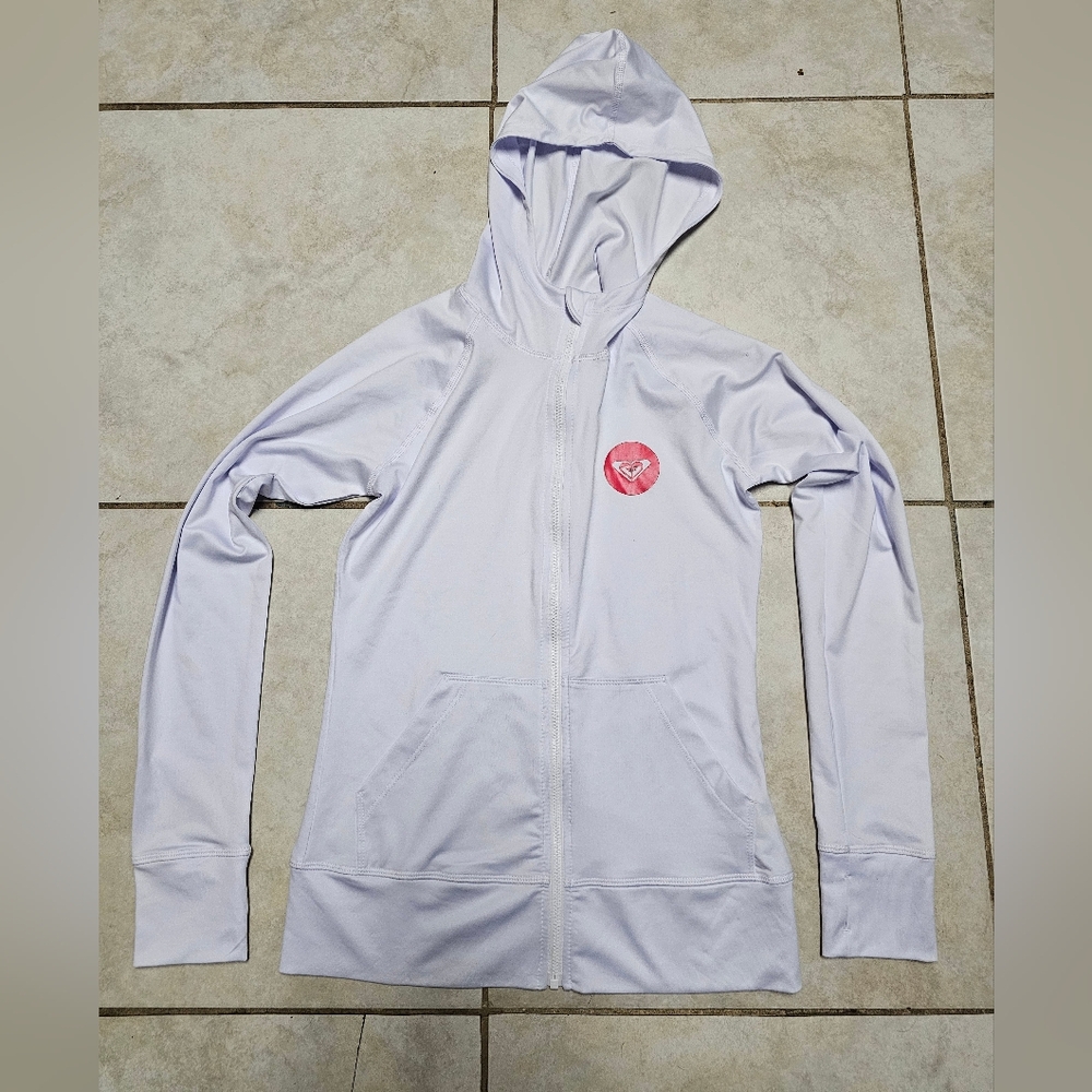 Roxy y2k bright white athletic zip up jacket s small